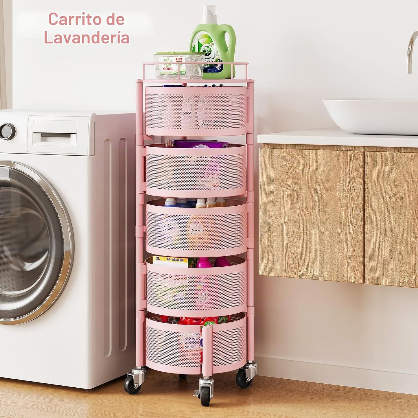 SNTD Cesta de frutas y verduras para cocina con tapa superior de me...
