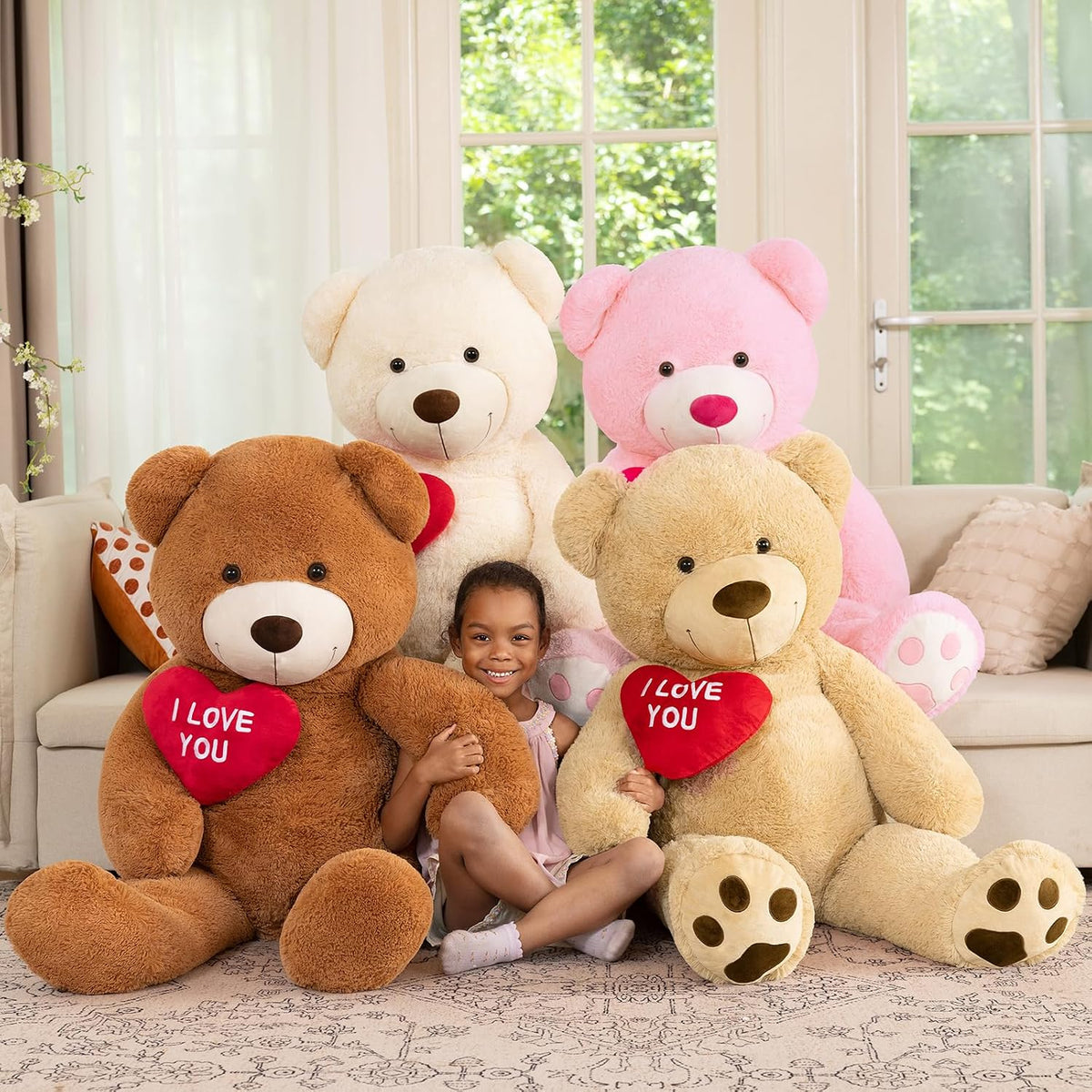 MaoGoLan Oso de peluche gigante de 52" Oso de peluche - Te amo...