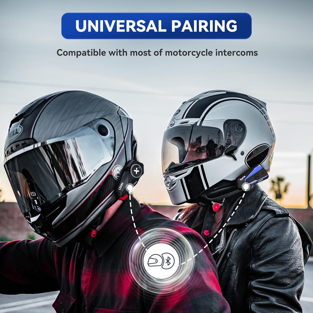 LEXIN G2P Auriculares Bluetooth para Casco de Motocicleta, Sistemas...