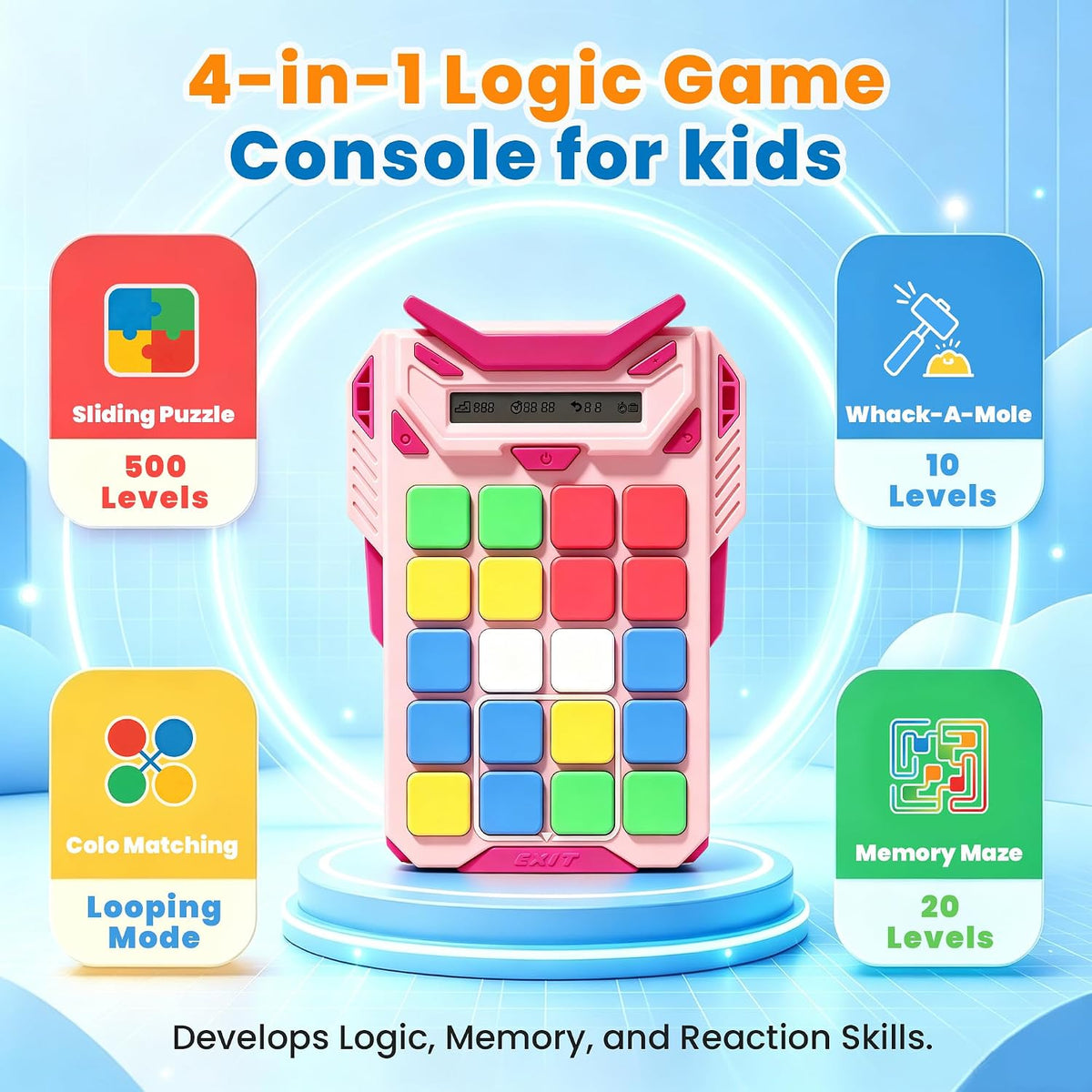 Bangqitimes Juego de rompecabezas electrónico 4 en 1 para niños a p...