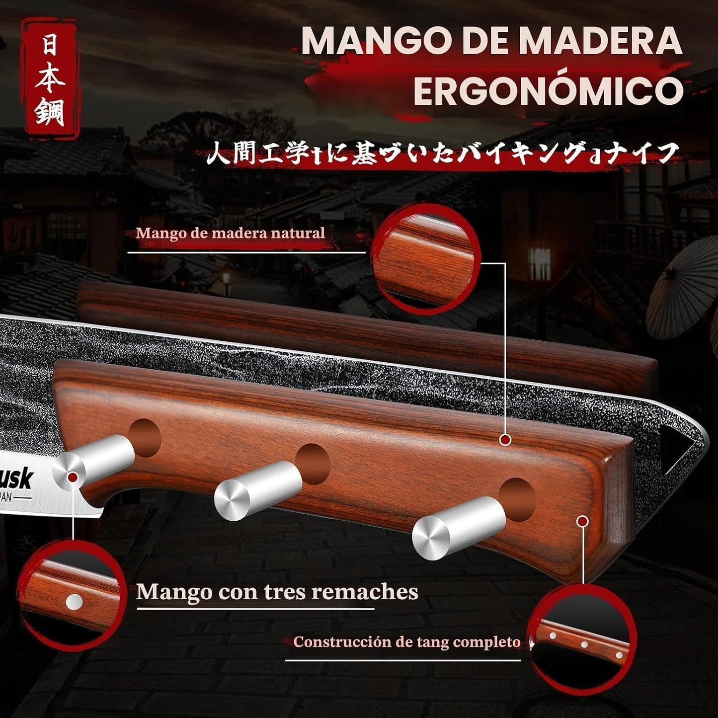 Juego de Cuchillos de Carnicero Huusk, Juego de Cuchillos de Chef d...