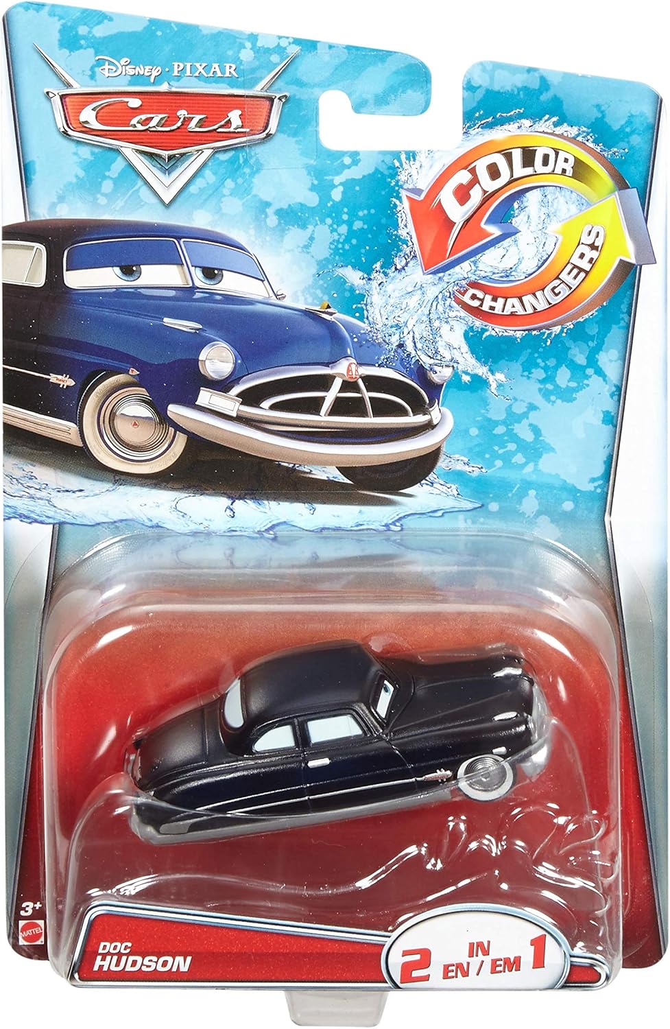 Disney\/Pixar Cars Vehículo Dog Hudson con cambio de color, azul a...