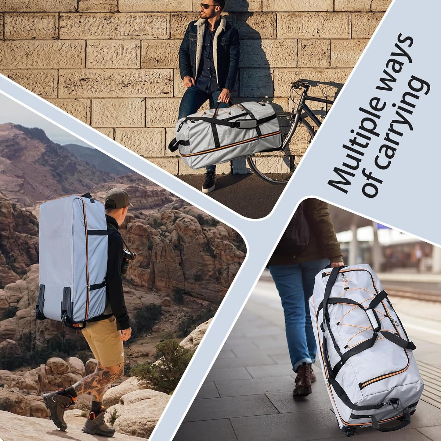 Vrtisa Bolsa de lona plegable Oxford con lados suaves y 2 ruedas re...