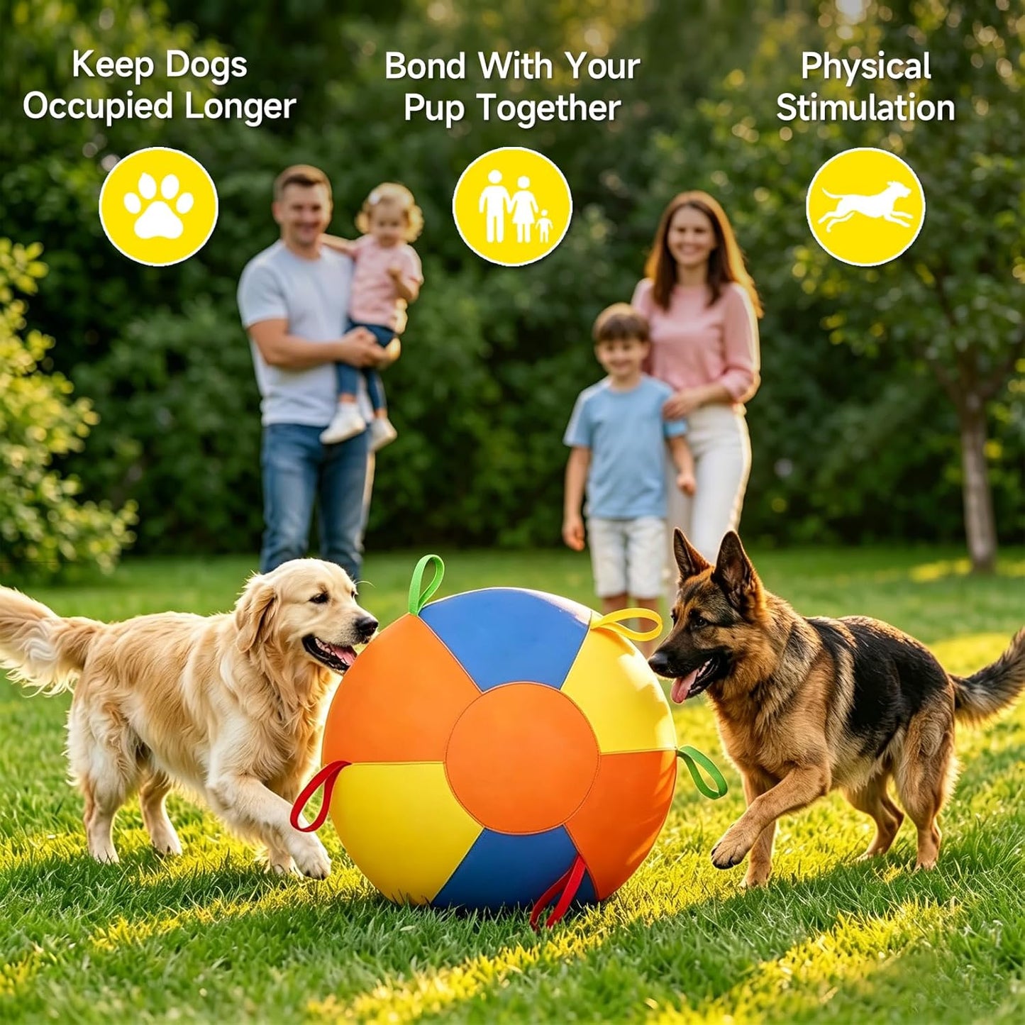 Pelota de pastoreo para perros, pelota inflable para perros para ju...