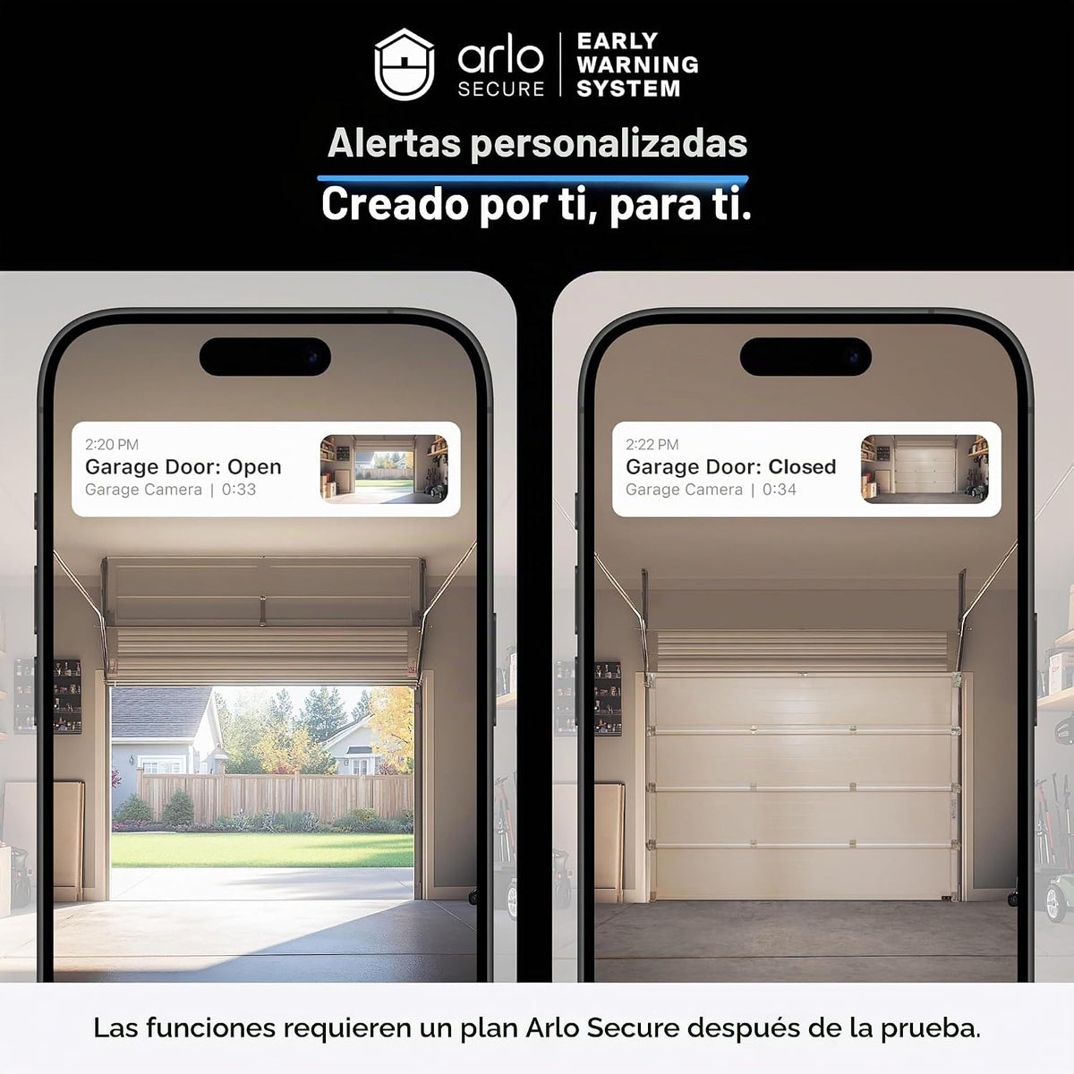 Arlo Cámara de reflector con cable, cámara de seguridad para el hog...