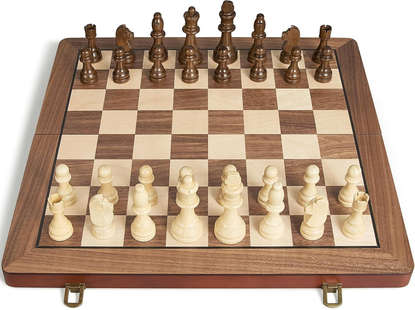 Juego de ajedrez magnético de madera de 17 pulgadas para adultos y...