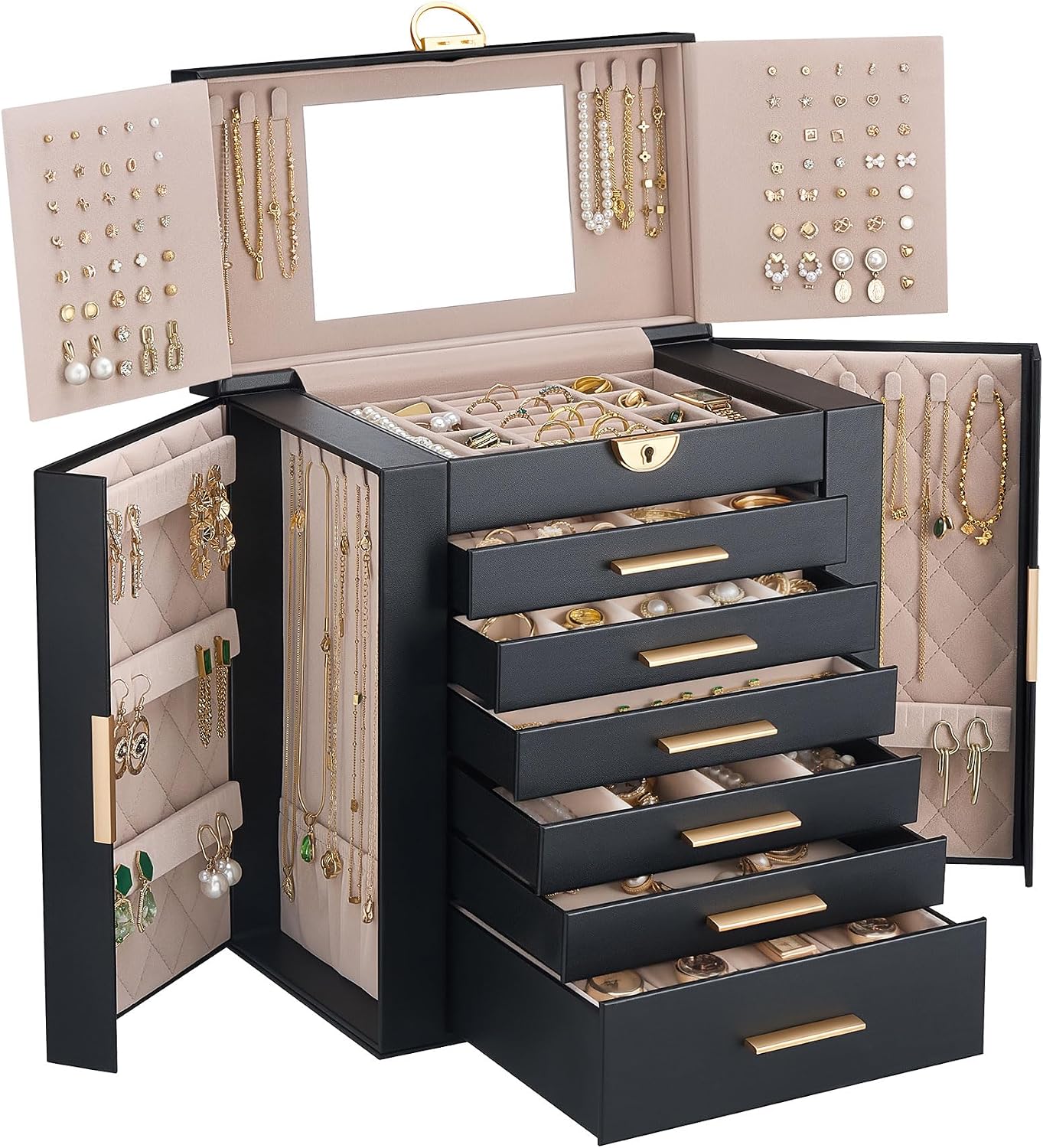 Lolalet Joyero organizador grande para mujer, organizador de joyas...