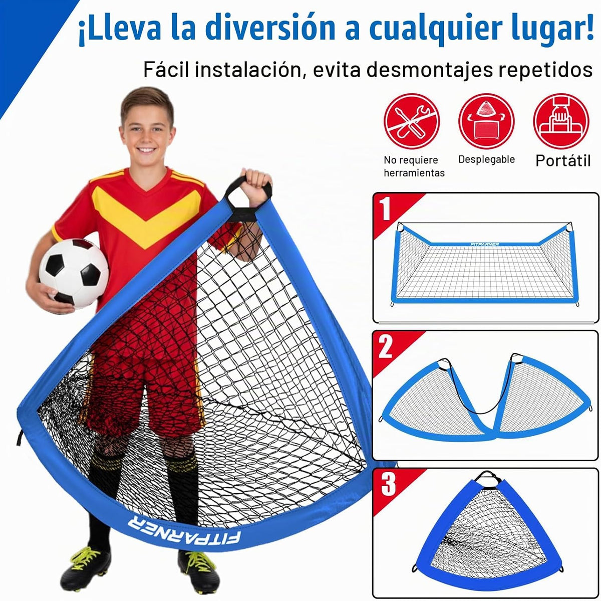 FITPARNER Portería de fútbol, portería de fútbol para niños en el p...