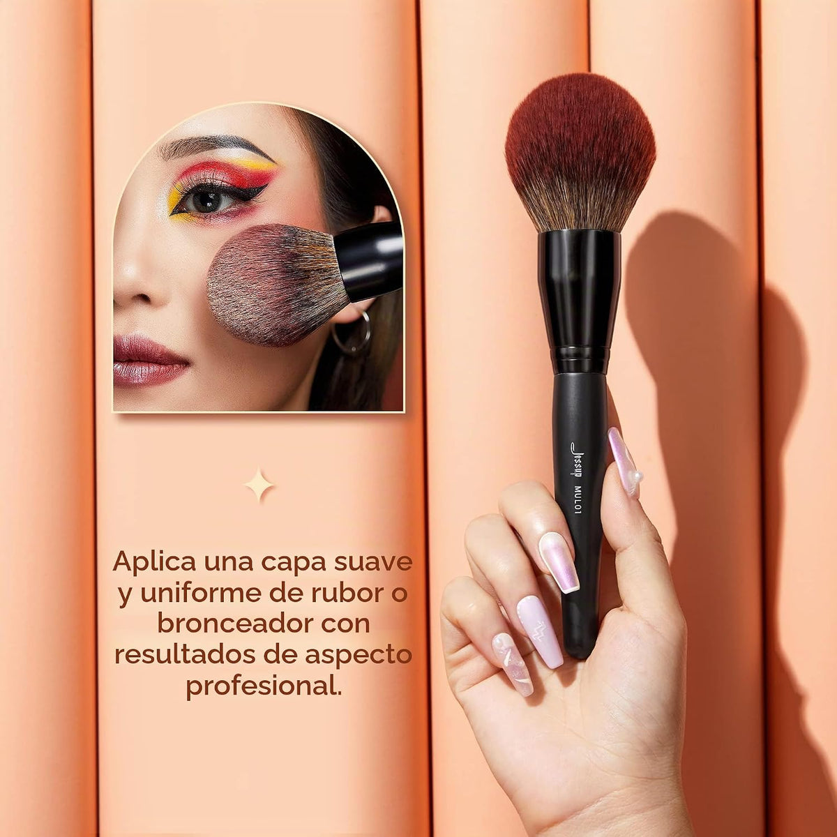 Jessup MUL01 - Brocha de maquillaje en polvo, cepillo de polvo mine...