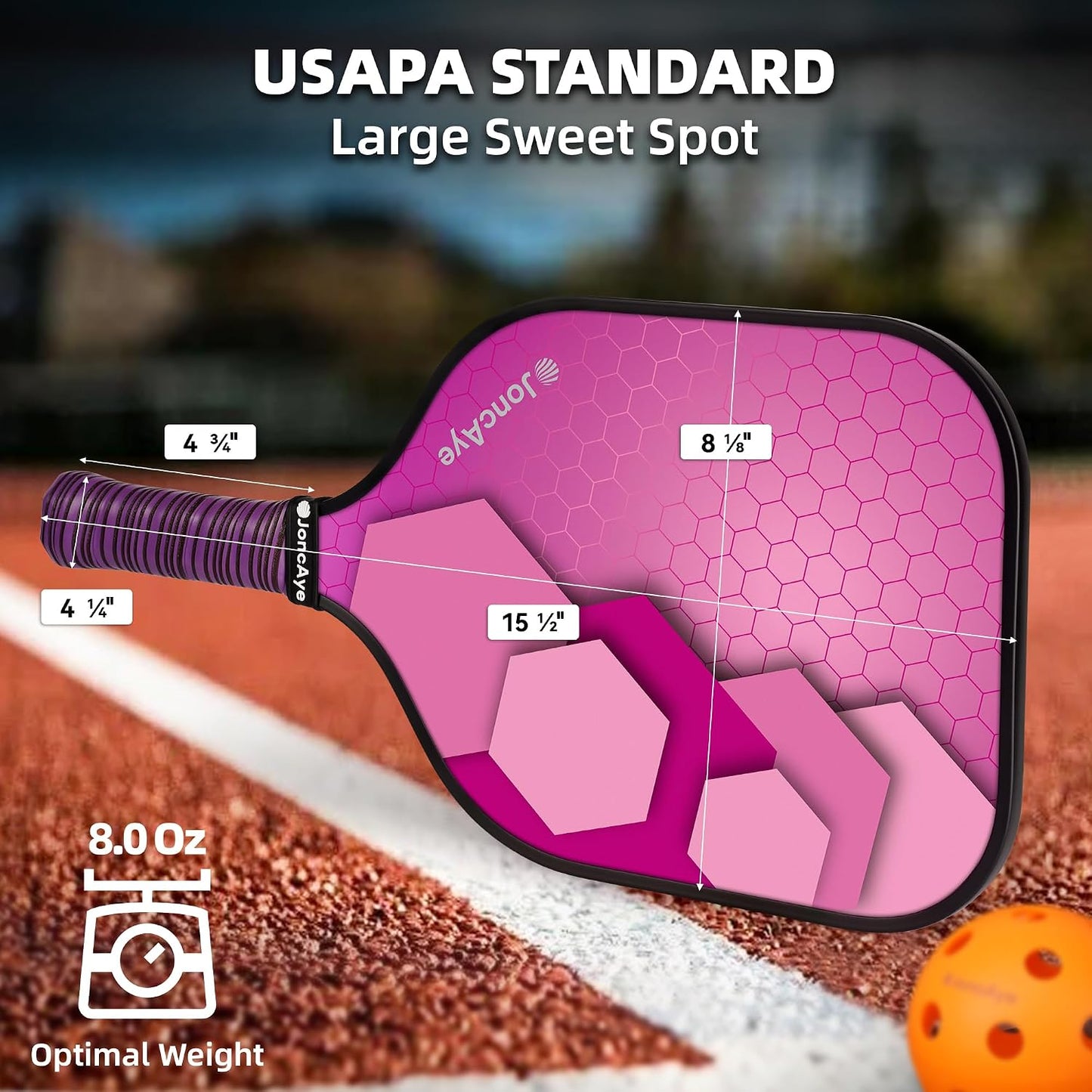 JoncAye Pickleball Paddles Juego de 4 o 2, raquetas de fibra de vid...