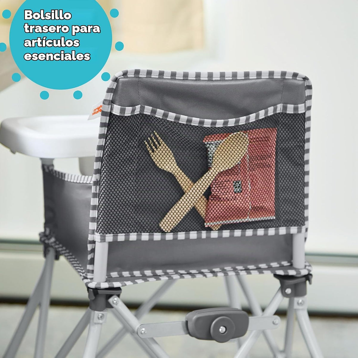 Bright Starts Pop 'N Dine - Silla alta portátil, para interiore...