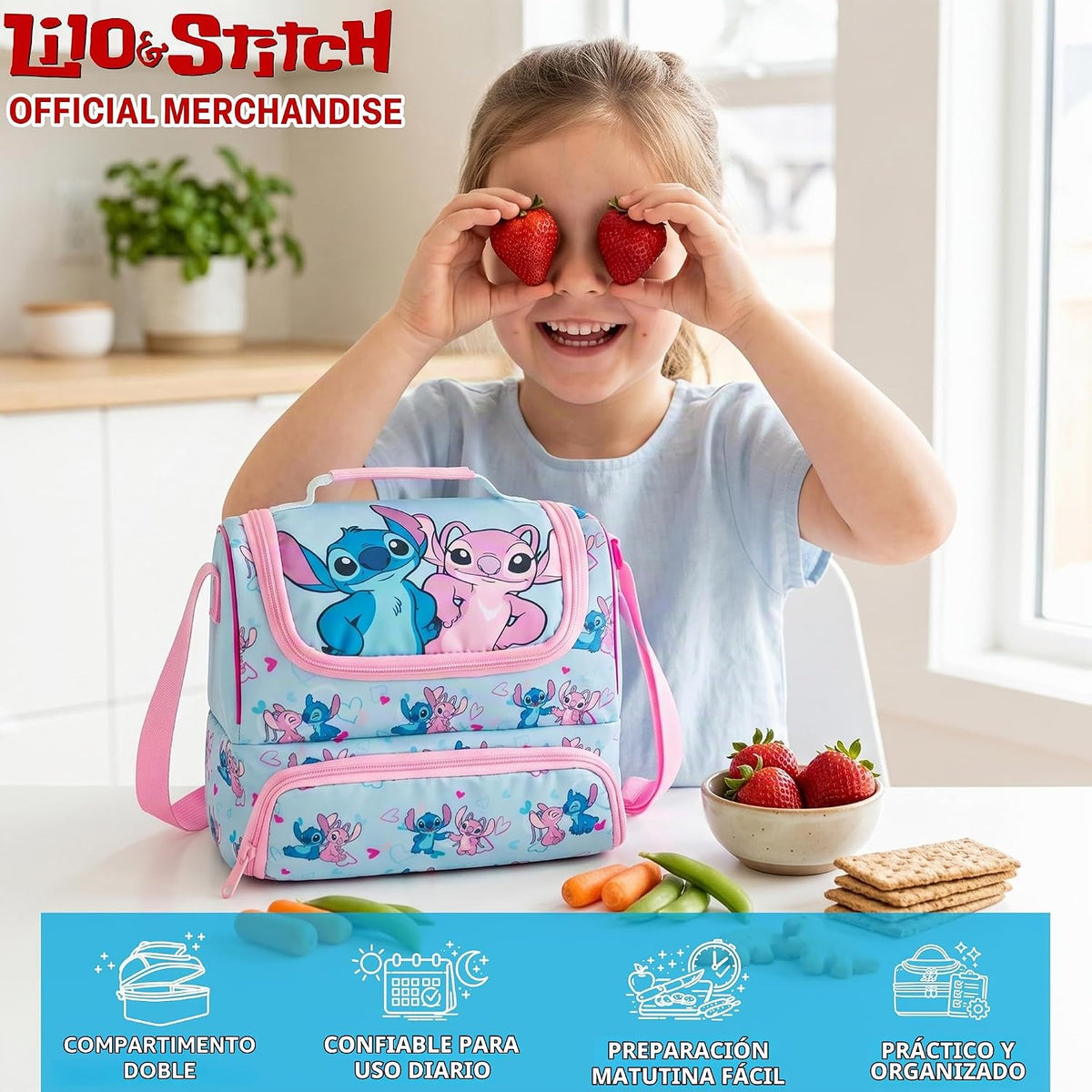 Get Trend Disney Stitch Girls Bolsa de almuerzo aislada para la esc...