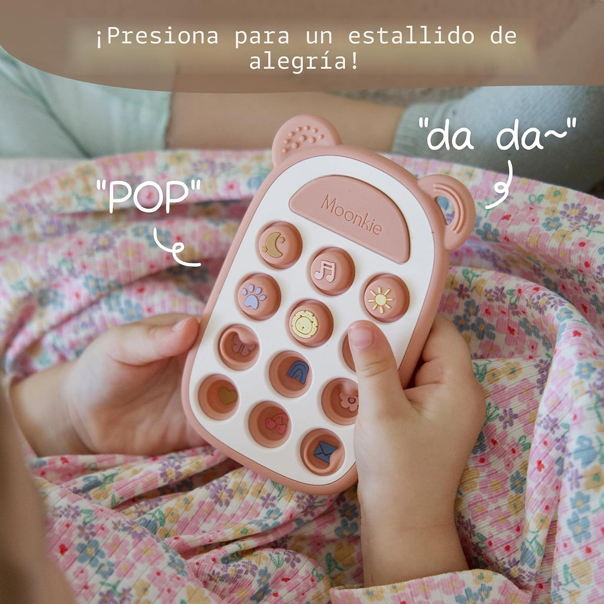 Moonkie Juguete de dentición de teléfono prensa de silicona para be...