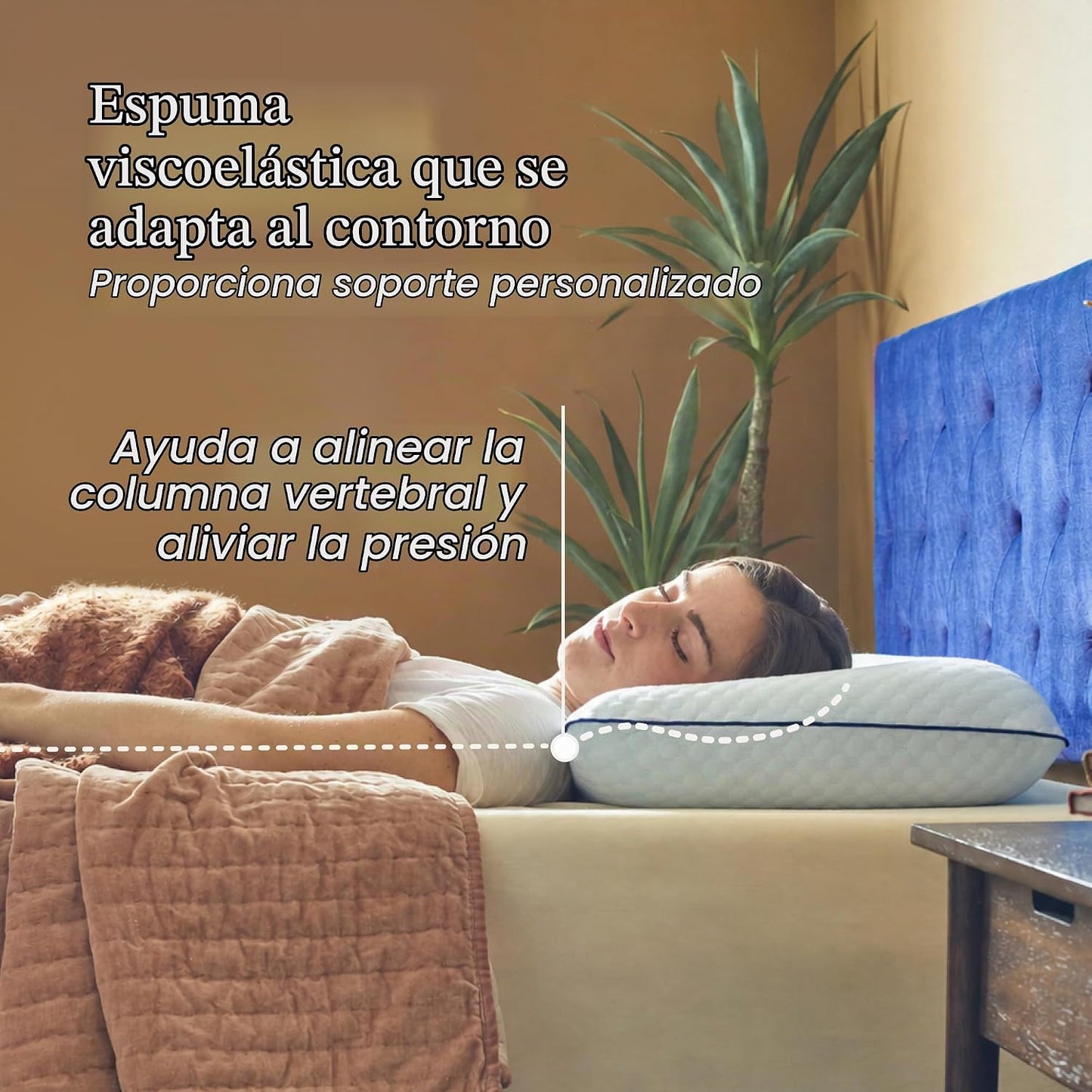 Almohada de espuma viscoelástica de gel ventilada Weekender. Funda...