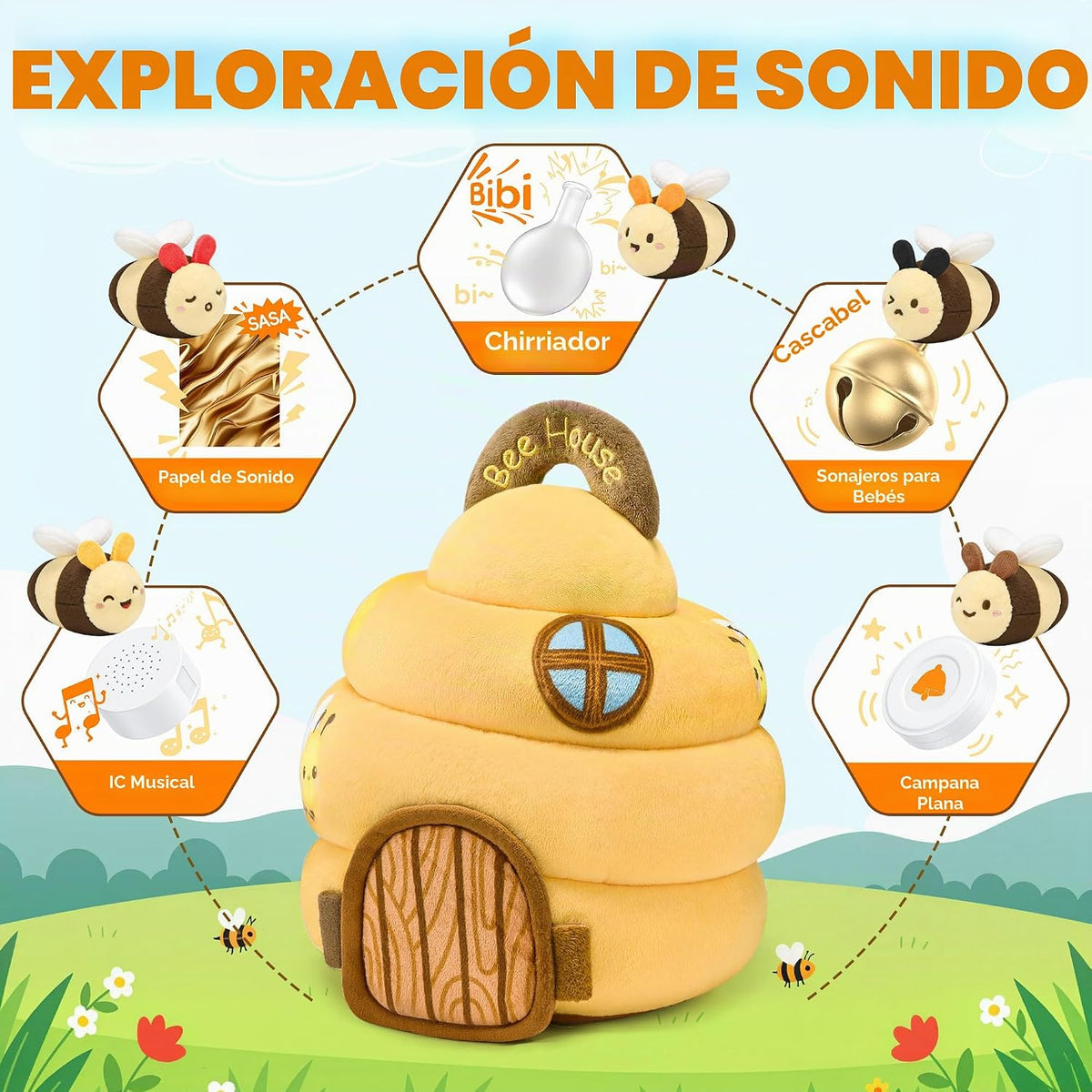 Juguetes para bebés de 6 a 12 meses - Juguete infantil de colmena c...