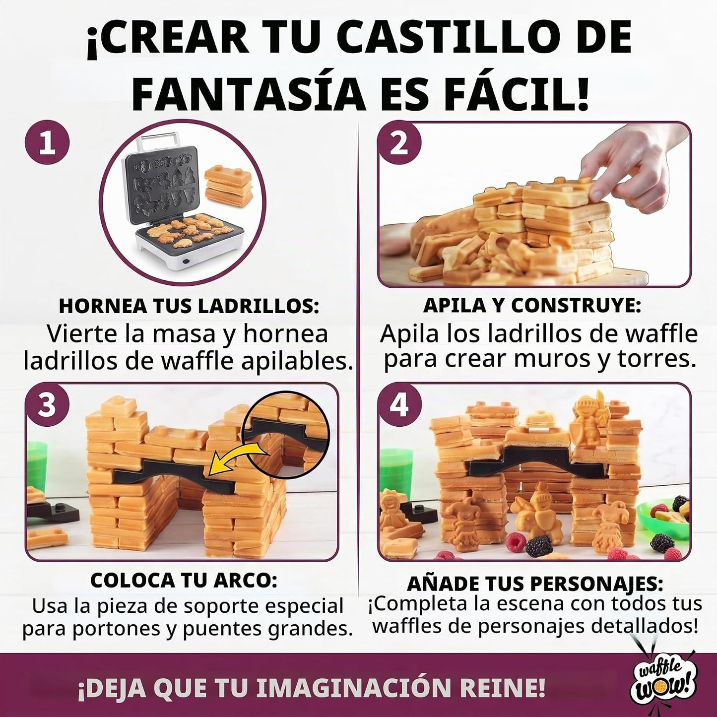 Fantasy Castle Waffle Maker, hornea y construye un castillo de gofr...