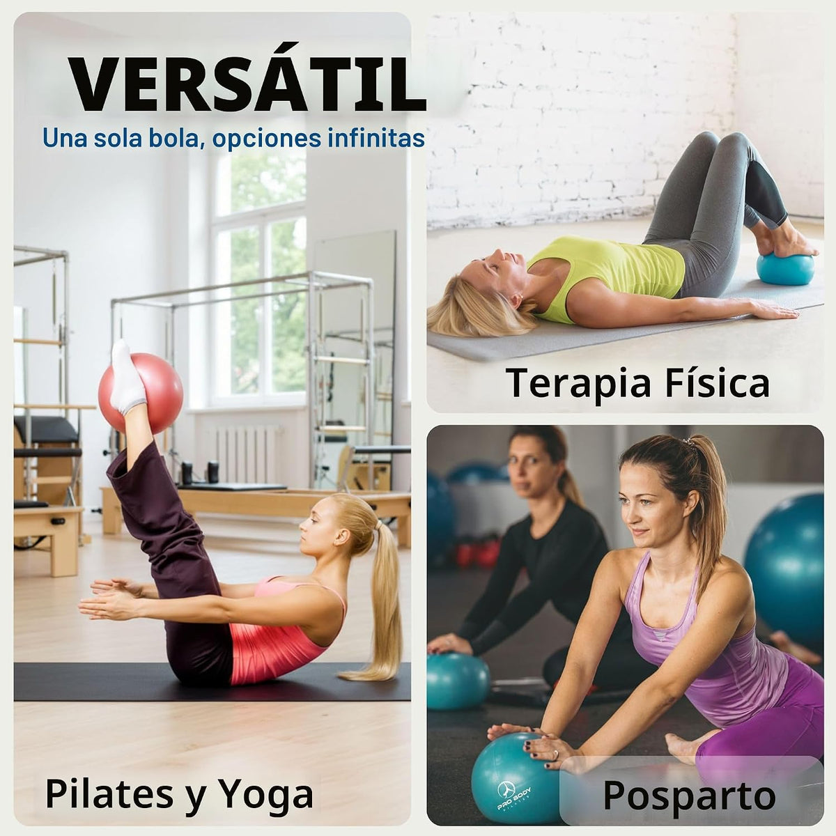 ProBody Pilates Mini Pelota de Ejercicio - Bola de 9 Pulgadas para...