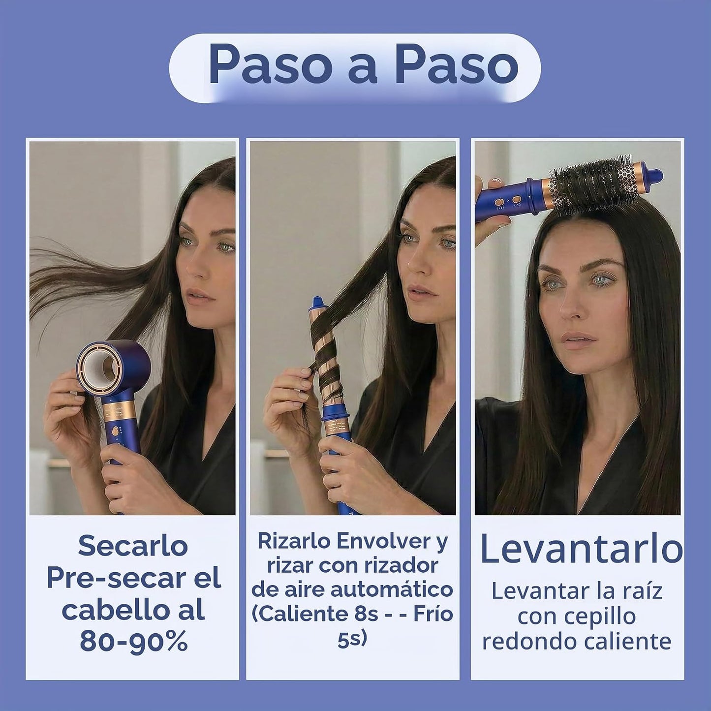 MAVIÉ Multiestilizador de aire caliente 6 en 1 con funda, secador d...