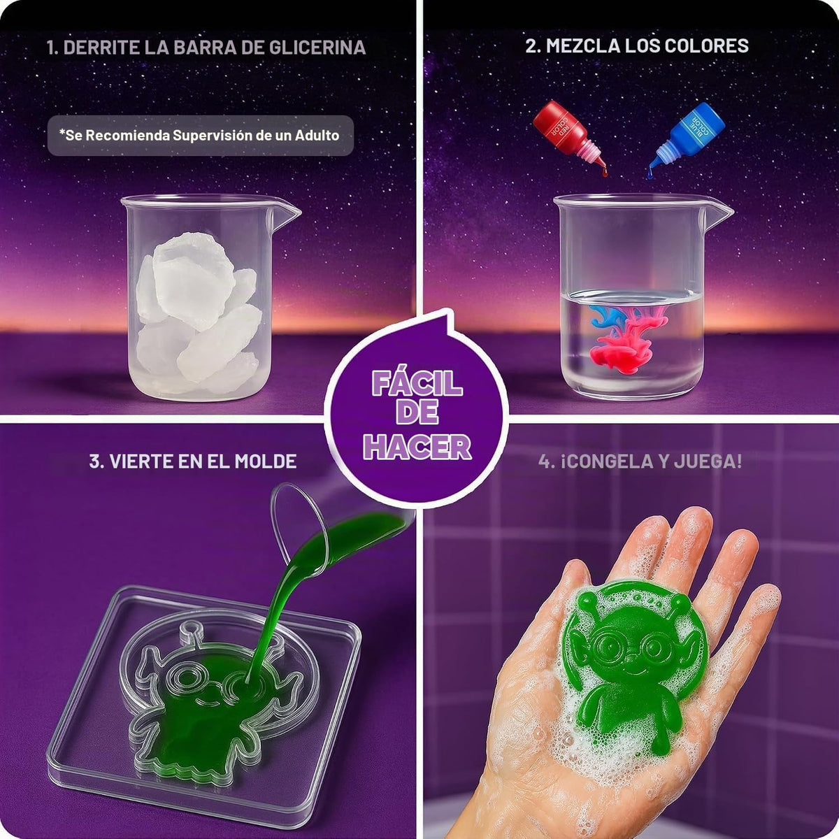 Doctor Jupiter Glow in the Dark - Kit de fabricación de jabón espac...
