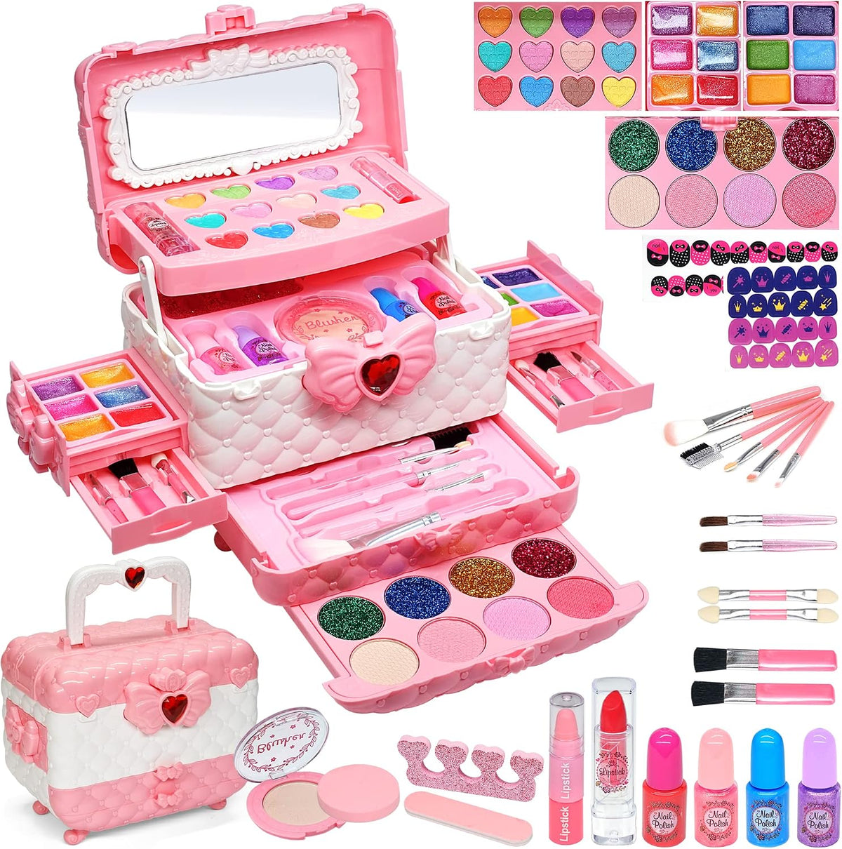Kit de maquillaje infantil para niña, juguete lavable de princesa,...