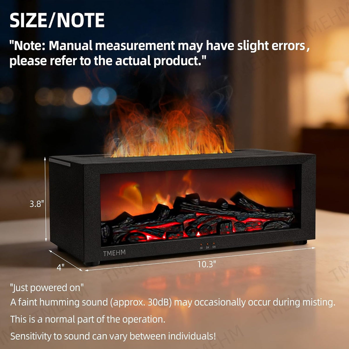 TMEHM Humidificador difusor de aire con llama de chimenea, difusor...