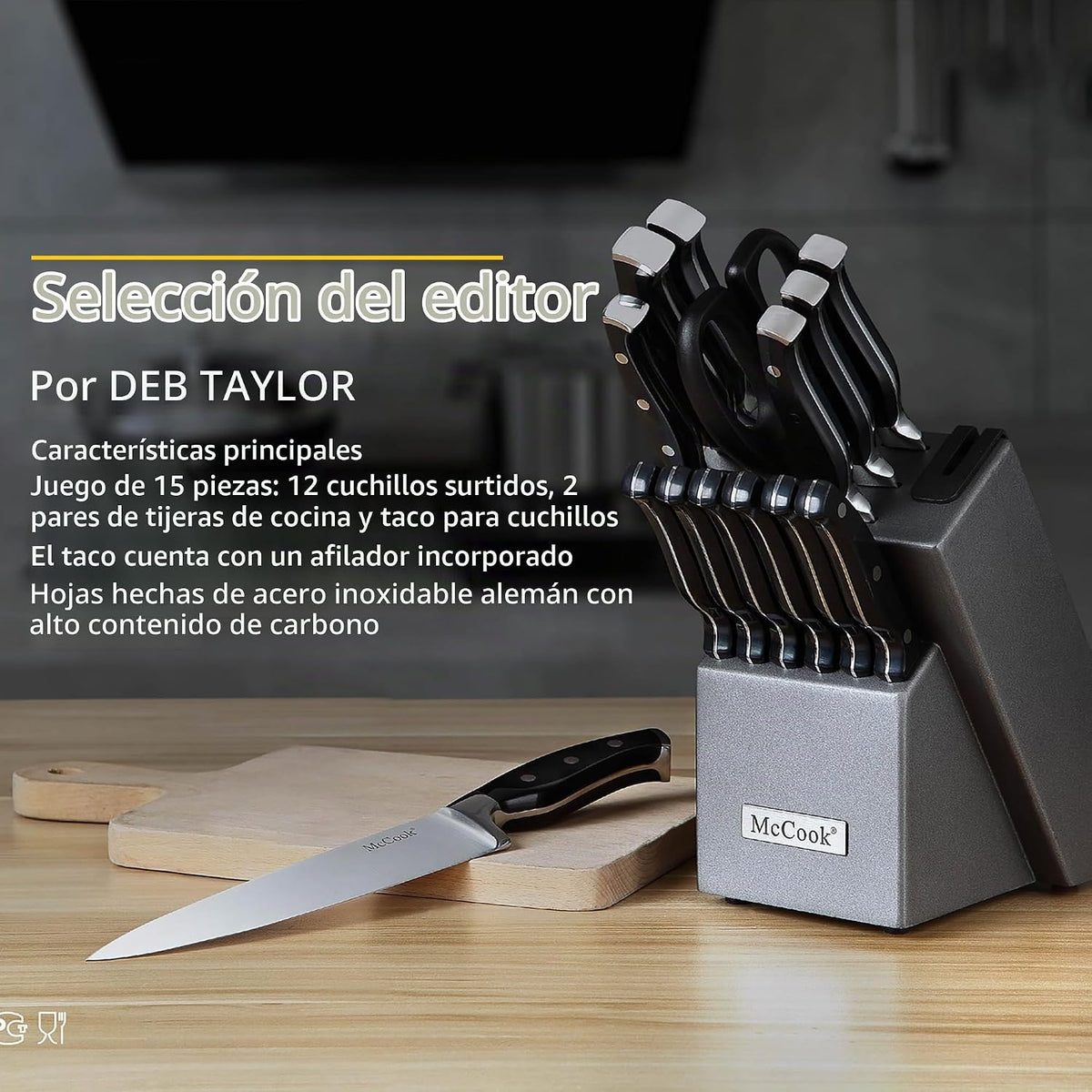 McCook® Juegos de cuchillos, juego de cuchillos de cocina alemán de...