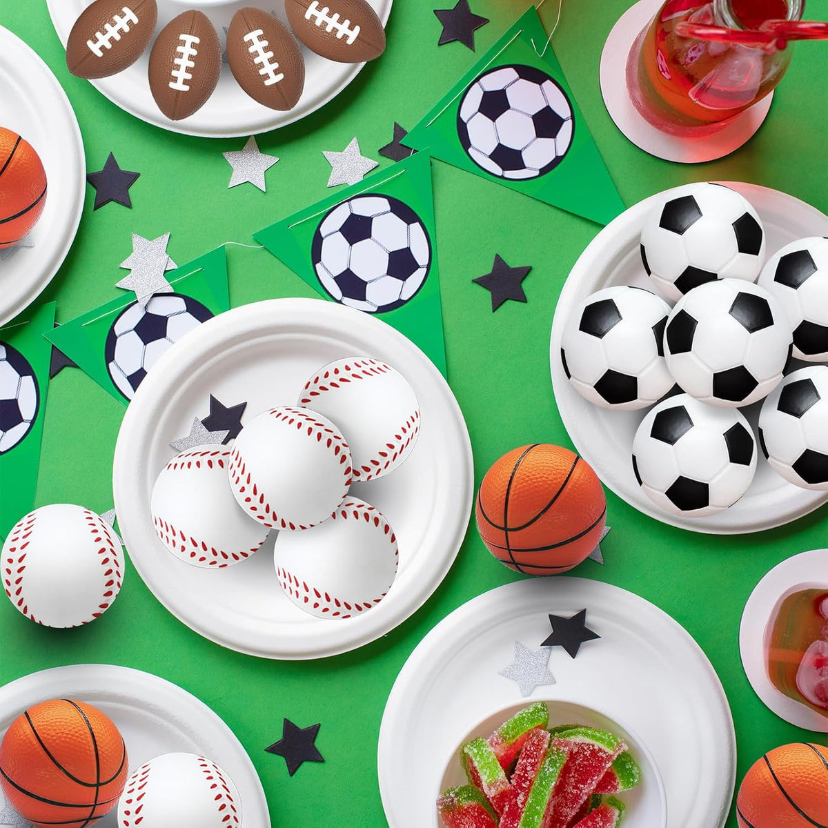 60 pelotas deportivas de estrés para niños, mini pelotas de fútbol,...