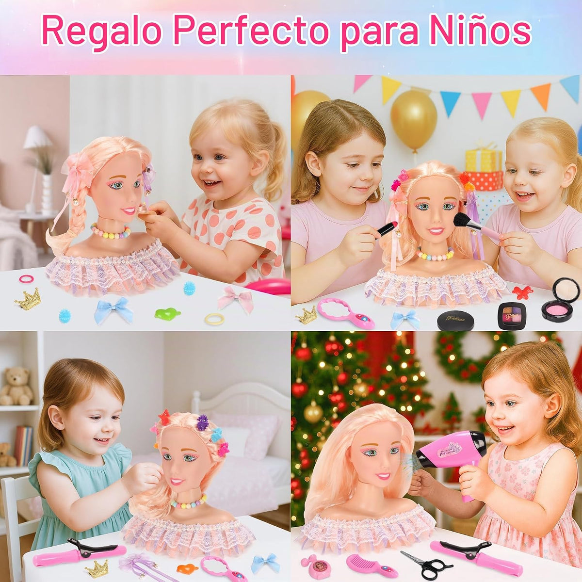 41 piezas de muñeca de lujo para niñas y niños, para maquillaje y p...