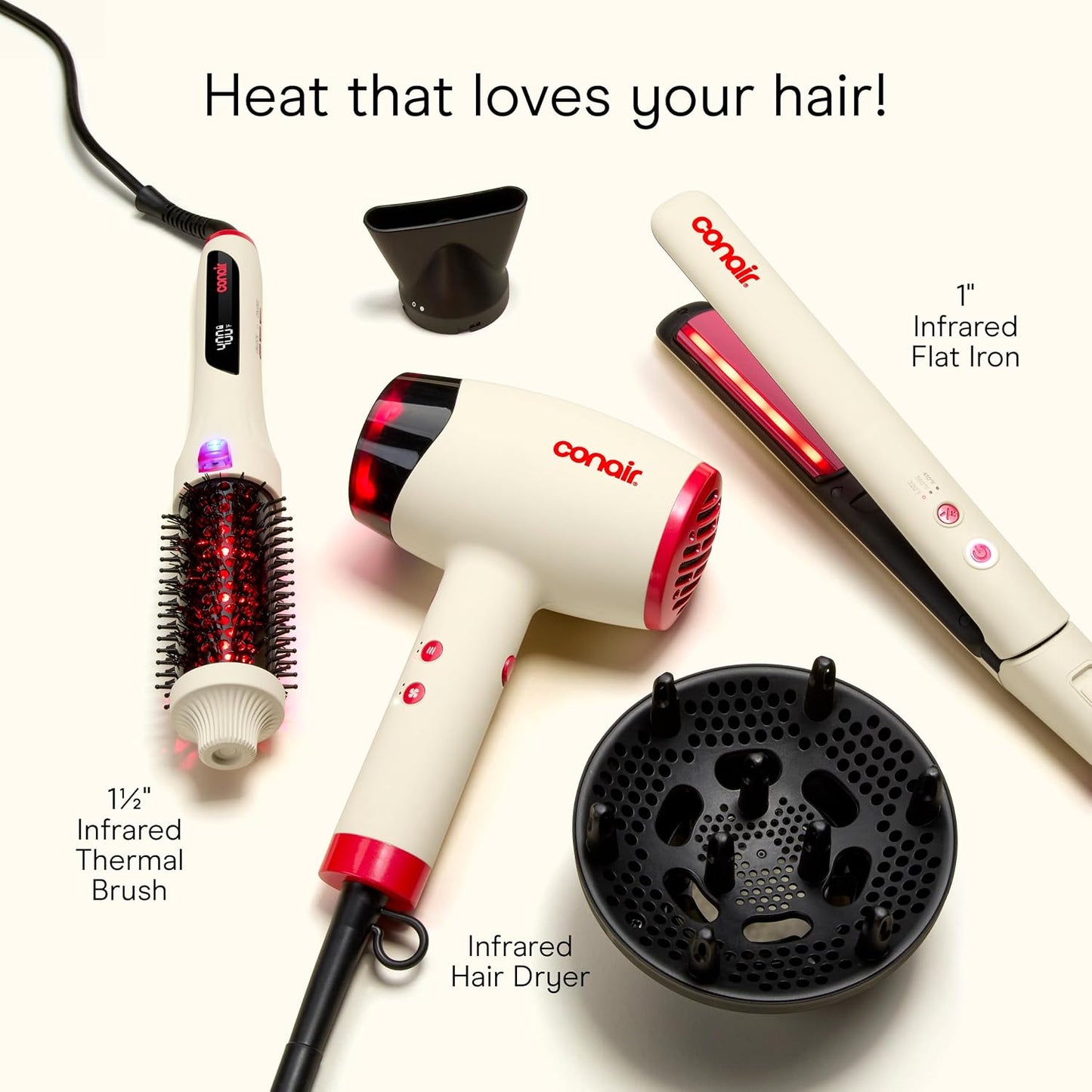 Conair InfinitiPRO - Secador de pelo infrarrojo + difusor, secado r...