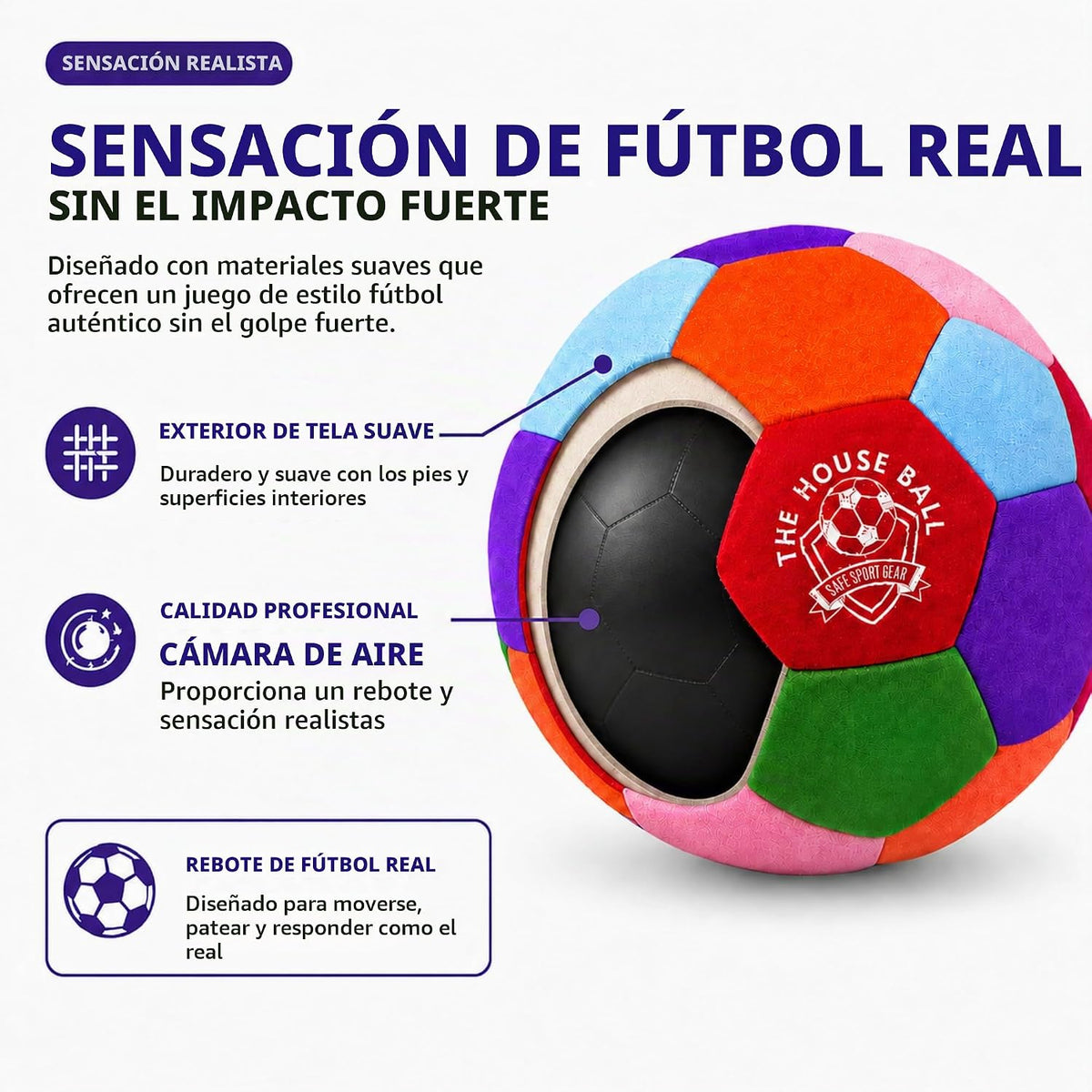 The House Ball - La pelota de fútbol original suave y segura para i...