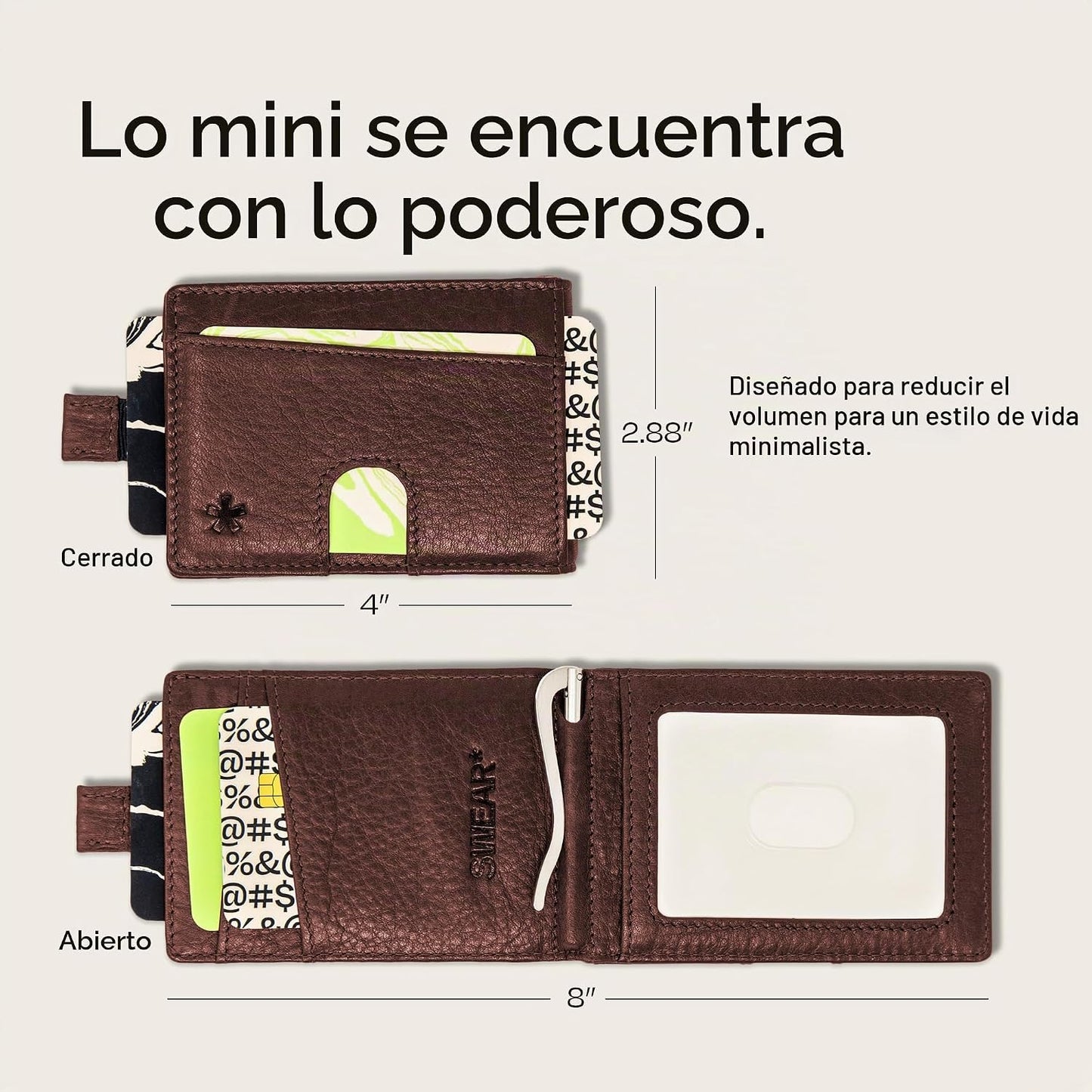 Swear Brands Billetera delgada con clip para dinero, cartera minima...