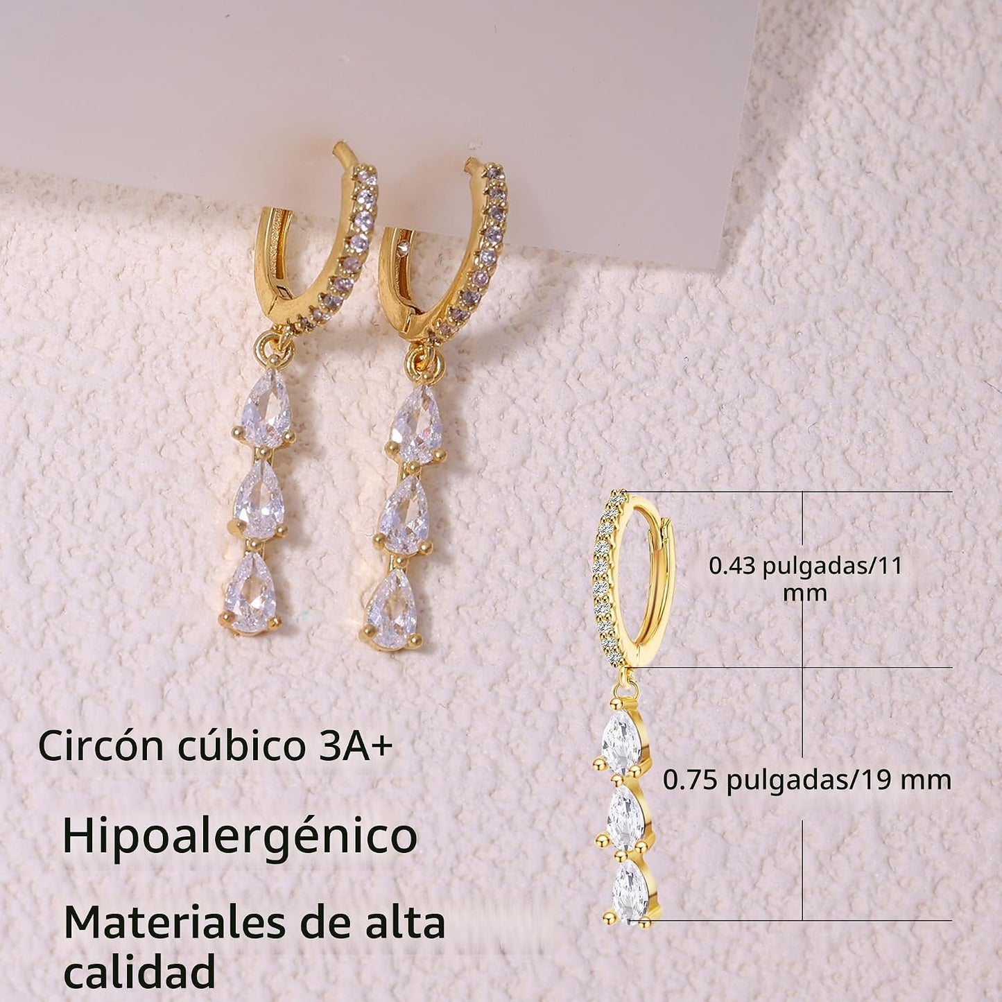 SELFROSE Aretes colgantes de oro para mujer, joyería de graduación,...