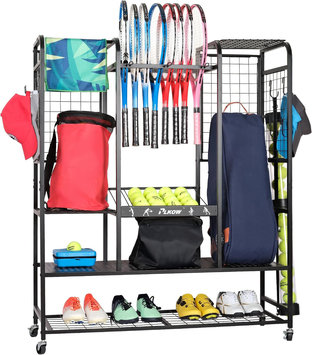 PLKOW Organizador de bolsas de tenis para raquetas de tenis, soport...