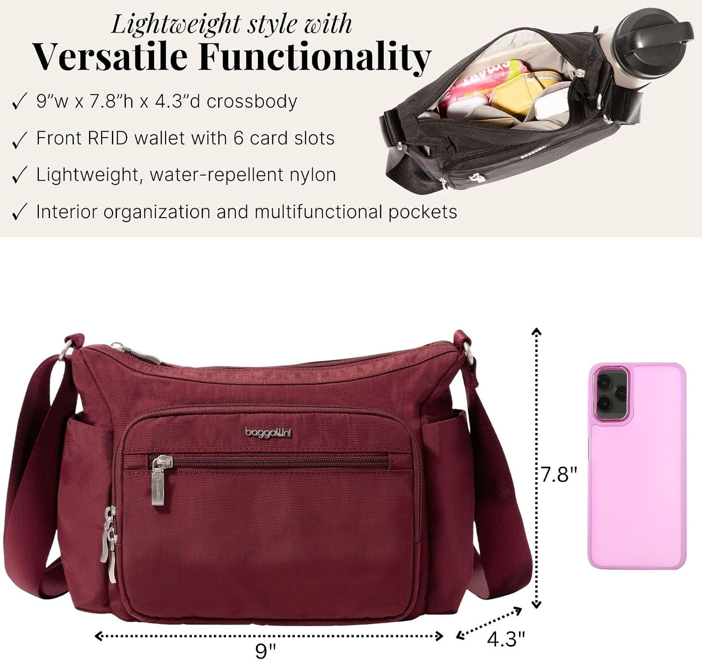 Baggallini Crosstown Hobo Crossbody