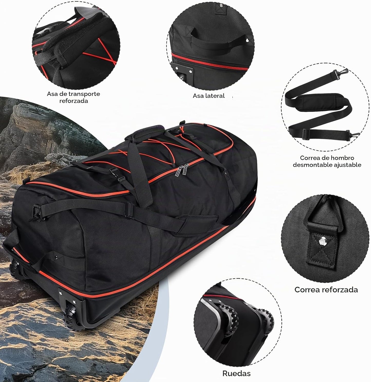 Vrtisa - Bolsa de viaje plegable de 110L expandible a 140L de 32\u2...