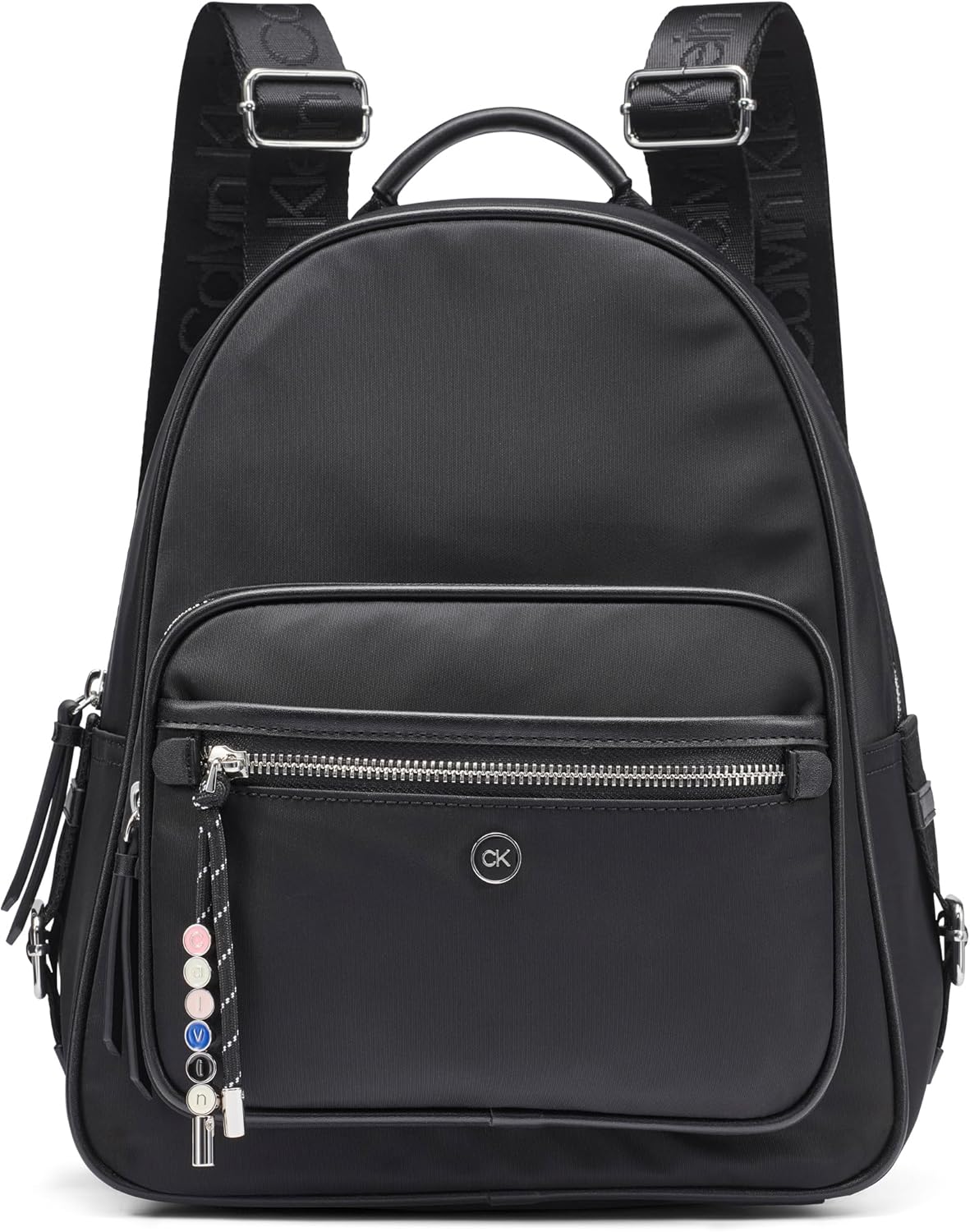 Calvin Klein Mochila organizativa Caius para mujer, Negro\/Plateado...