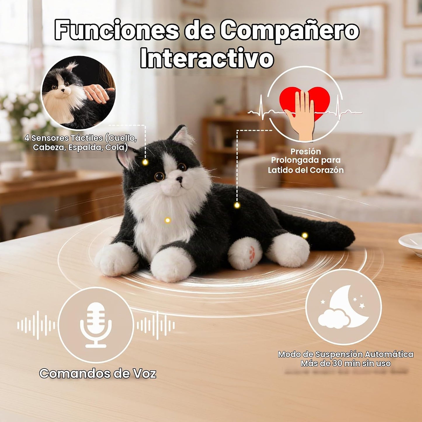 Chongker - Animales de peluche realistas para ancianos | Gato robót...