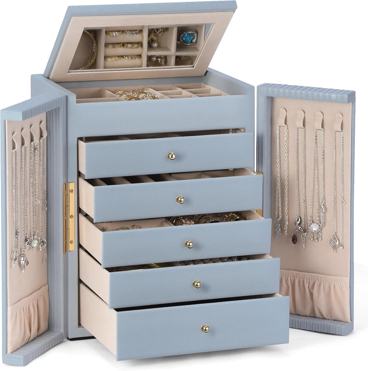 Dajasan Caja organizadora de joyas grande, caja de almacenamiento d...