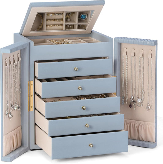 Dajasan Caja organizadora de joyas grande, caja de almacenamiento d...