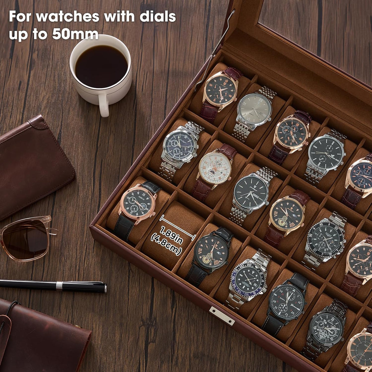 ProCase Funda para reloj para hombre, 21 ranuras para hombre, organ...