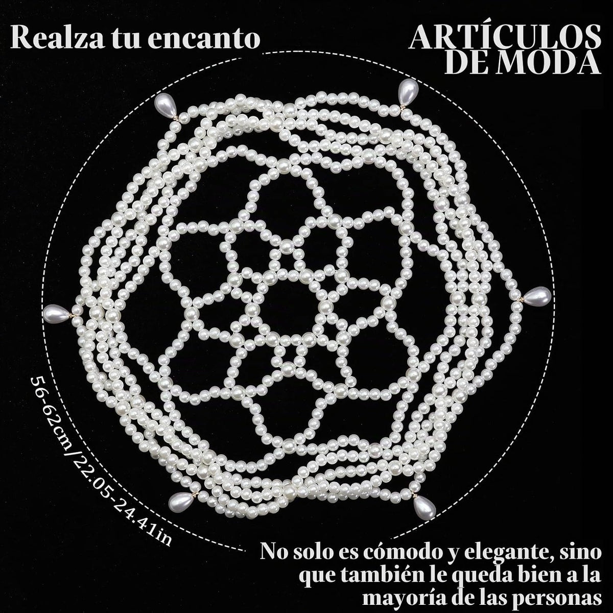 Cadena de cabeza de perla de boda borla blanca perla pelo perlas ma...