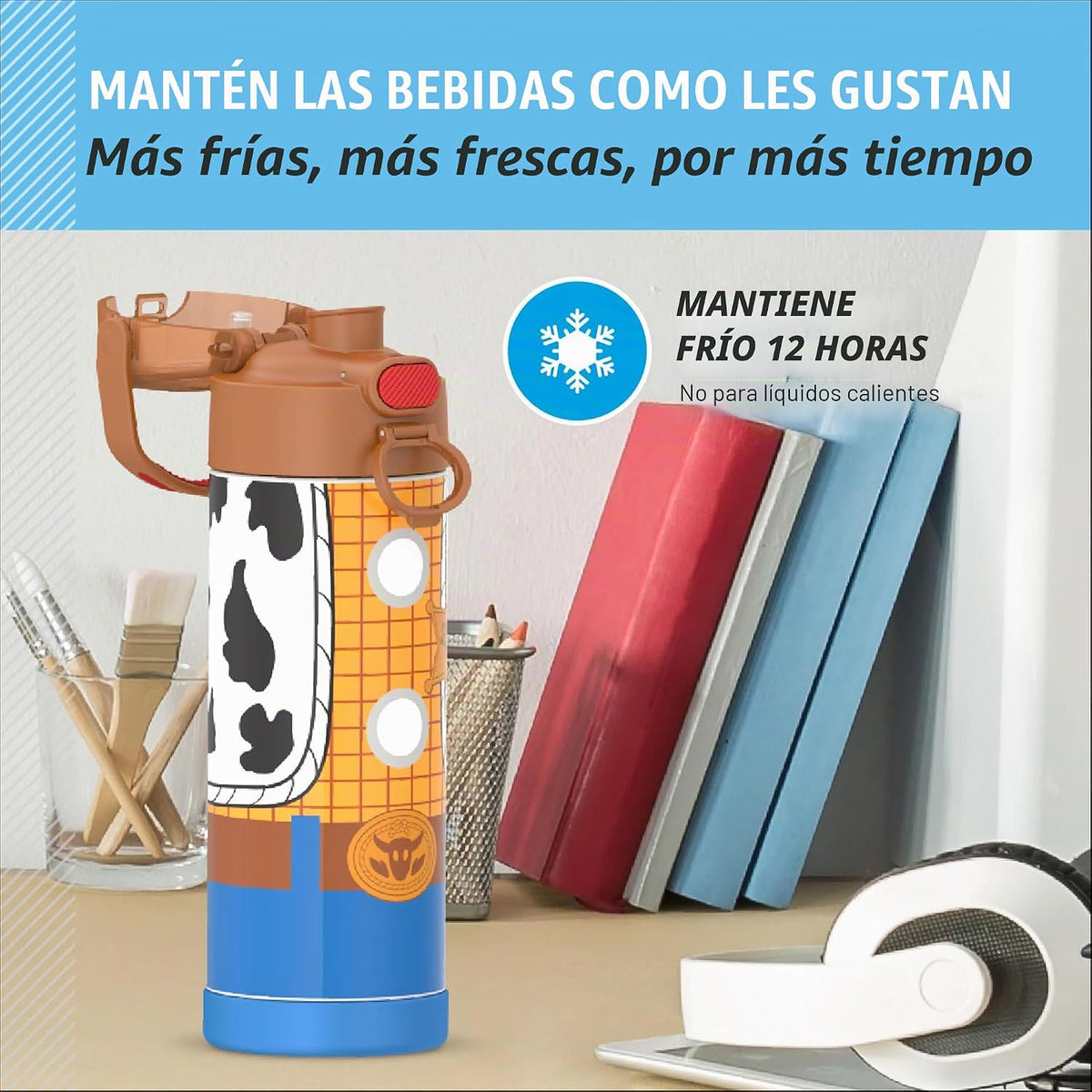 THERMOS FUNTAINER - Botella aislada al vacío de acero inoxidable de...