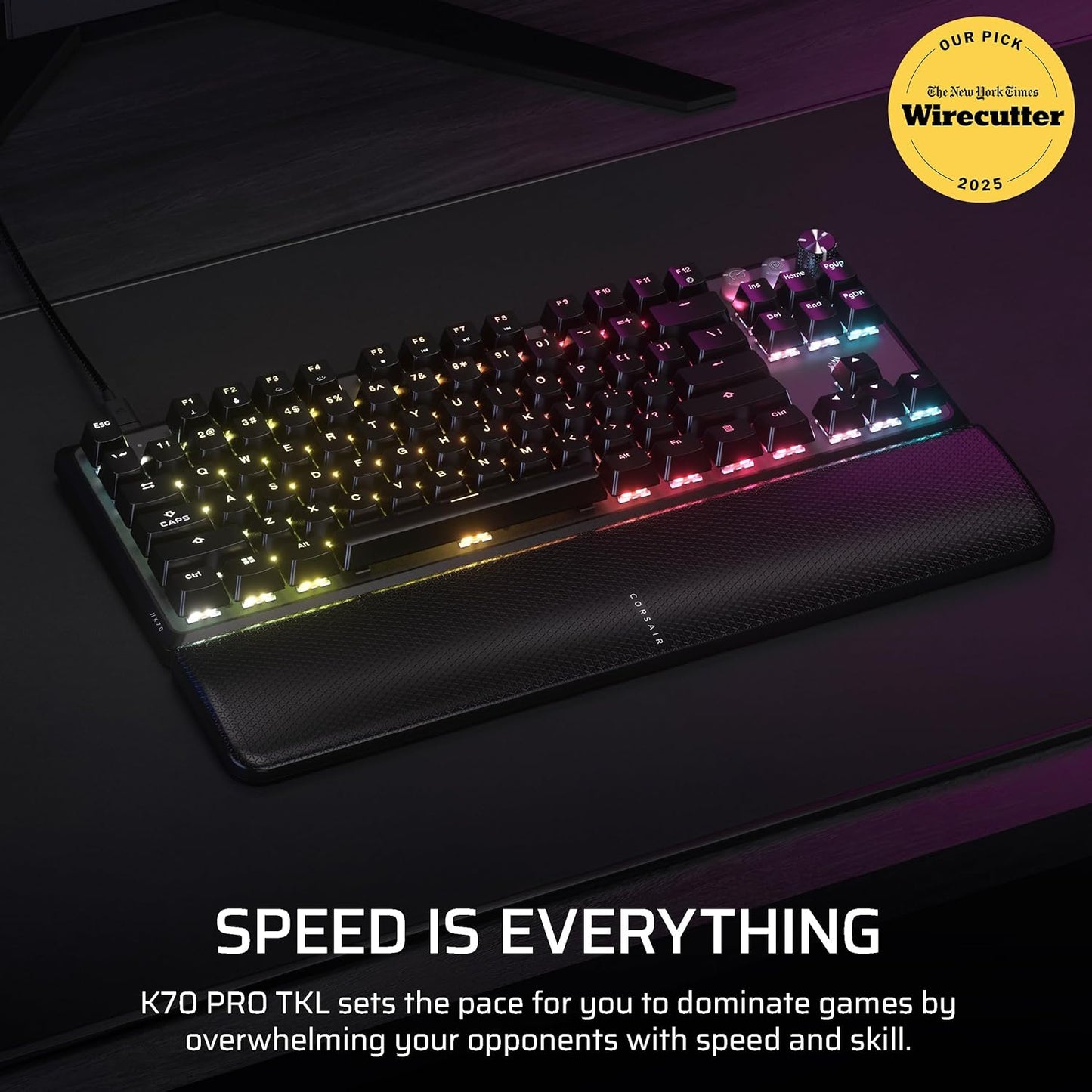 Corsair K70 PRO TKL RGB Teclado mecánico con cable para juegos sin...