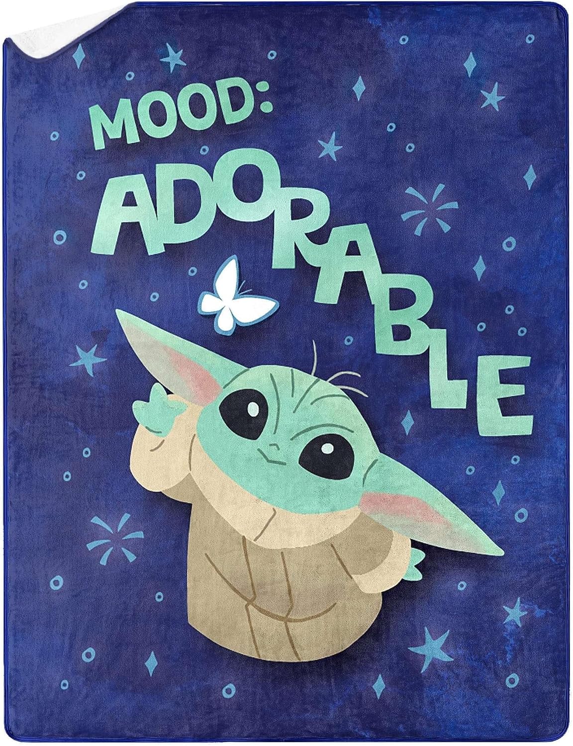 Disney Star Wars The Mandalorian Adorable manta de seda con forro p...