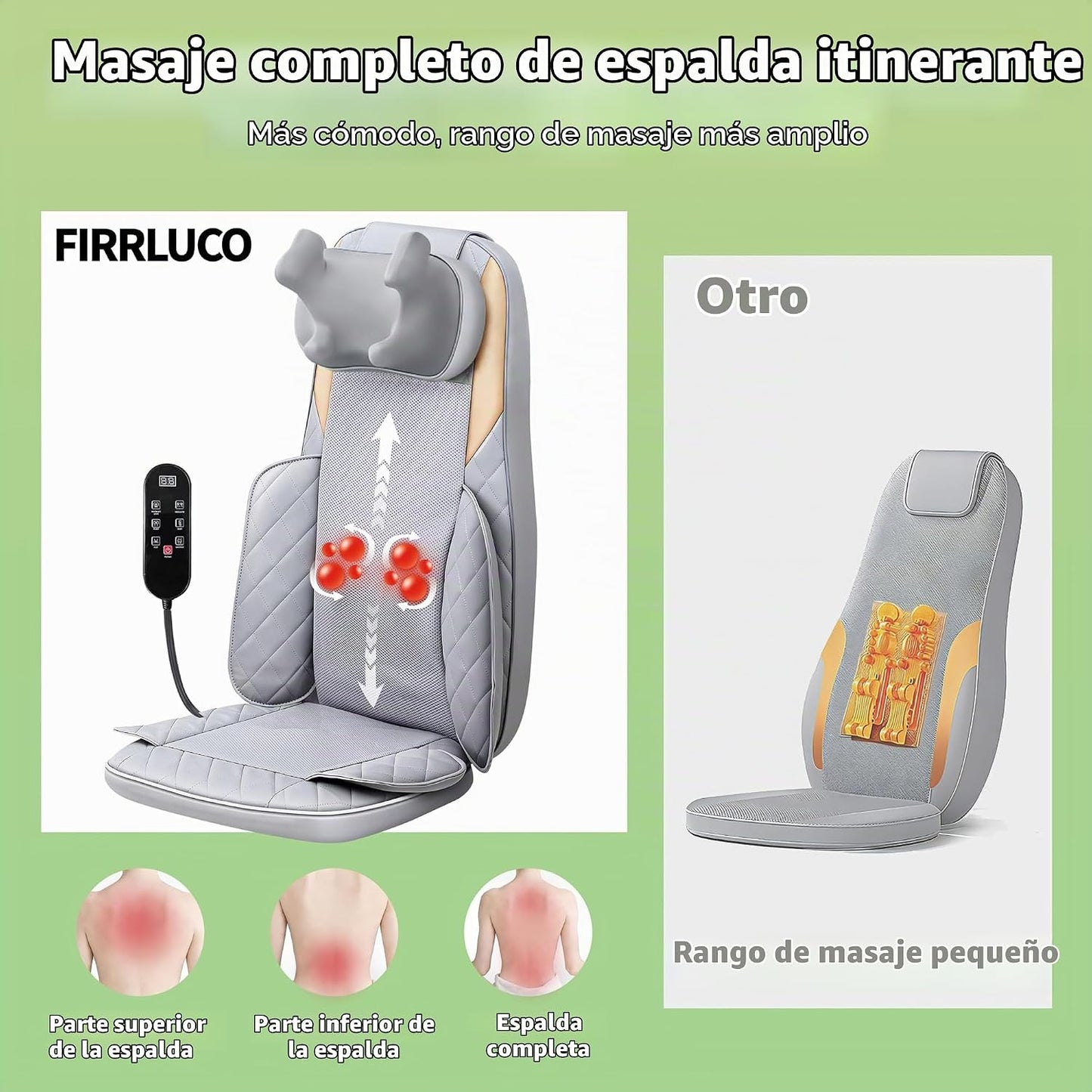 FIRRLUCO Shiatsu Masajeador de cuello y espalda con calor, masajead...