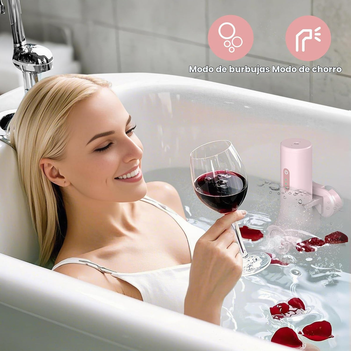 MOMFANN Bañera de chorros de spa, accesorios de bañera portátiles s...
