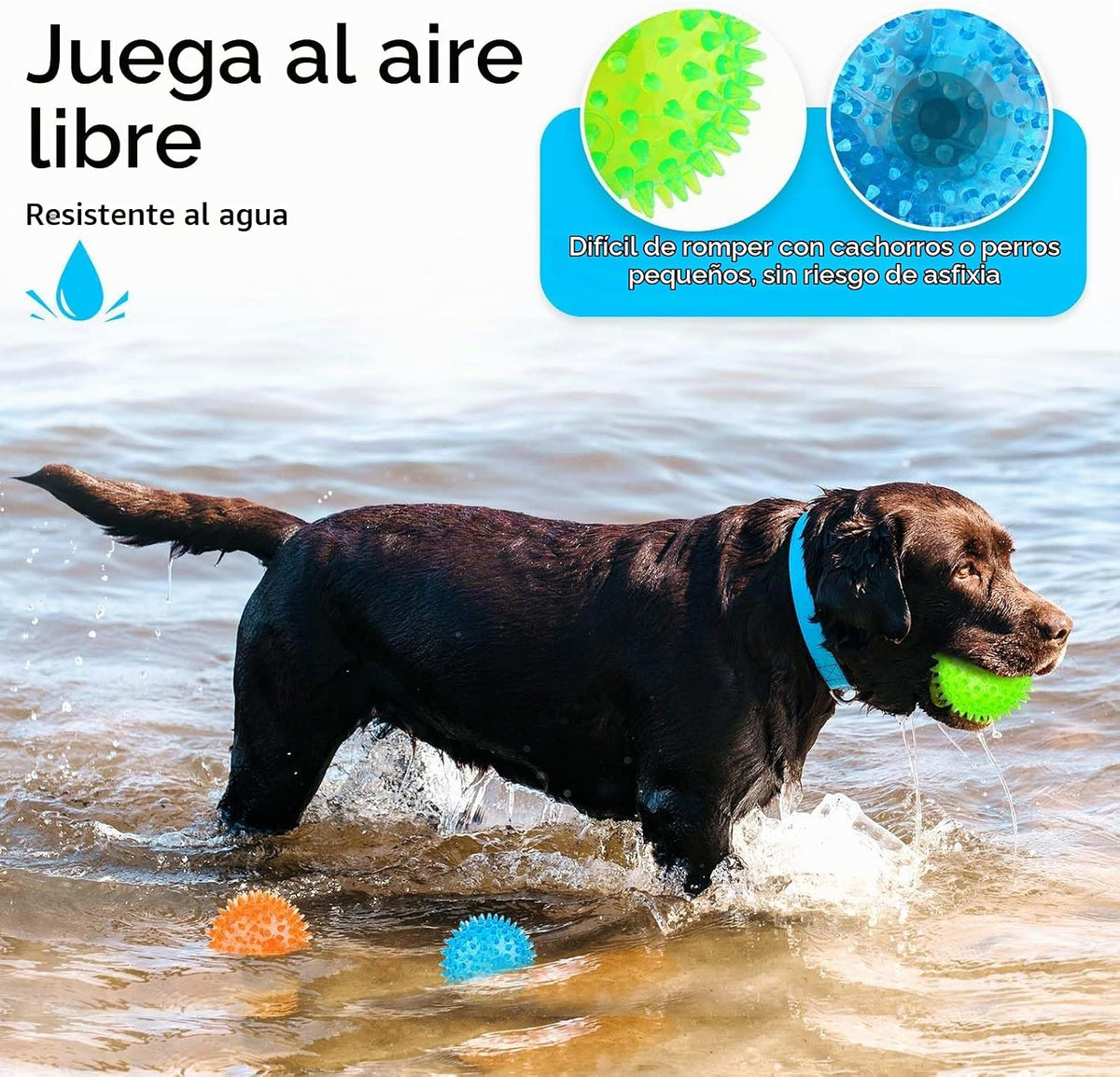 PUPTILY Juguete para cachorros de 2.5 pulgadas, bolas chirriantes p...