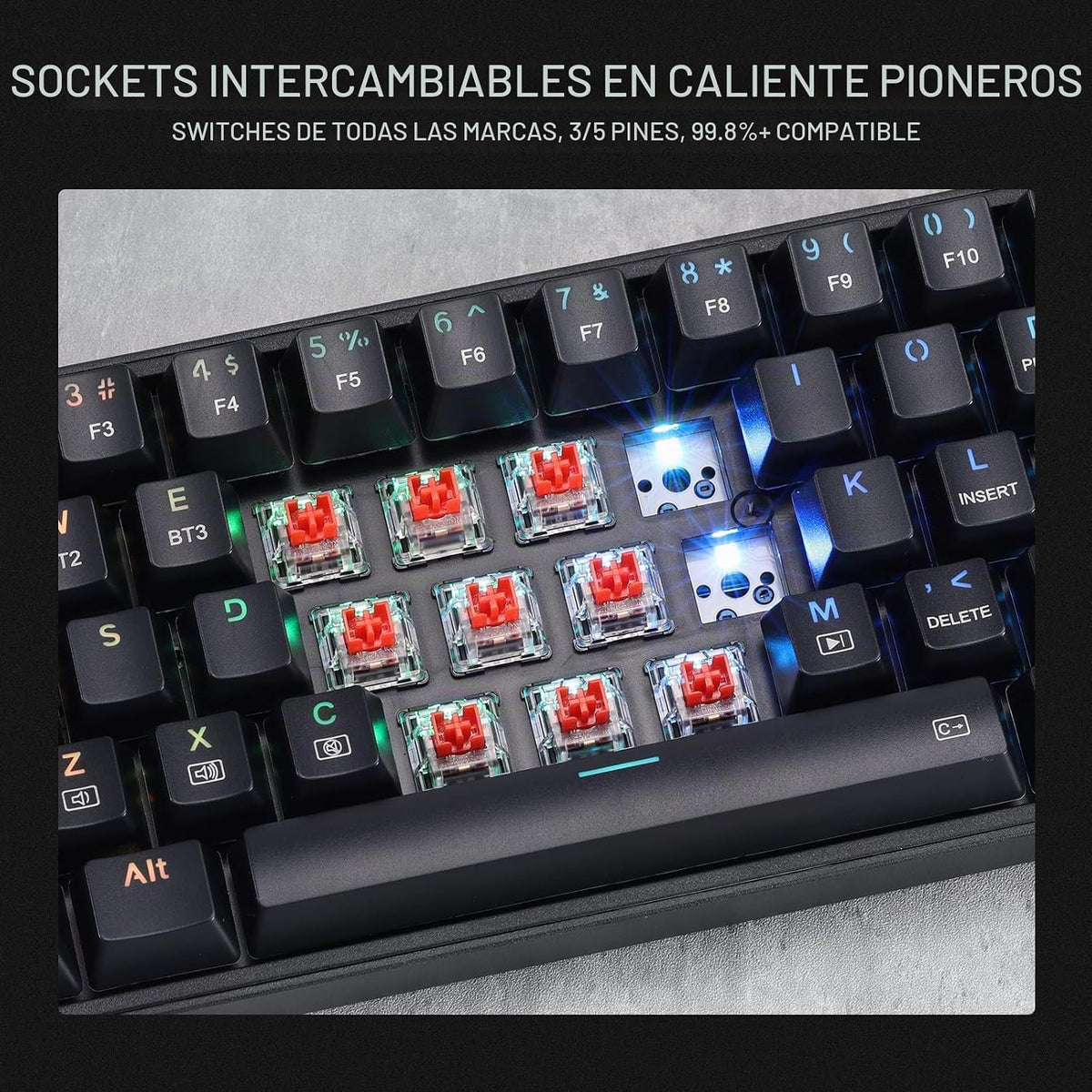 Redragon S136 Combo de teclado y mouse para videojuegos, teclado me...