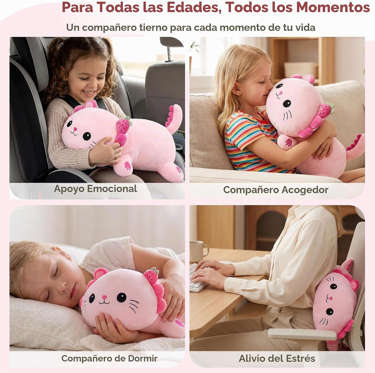 Onsoyours Almohada de peluche original de gato de ajolote de 13 pul...
