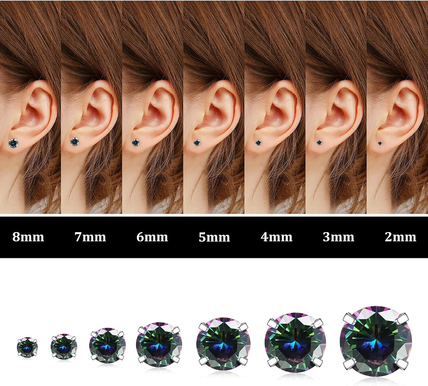 Fansilver Pendientes hipoalergénicos de 0.71 oz con parte trasera p...